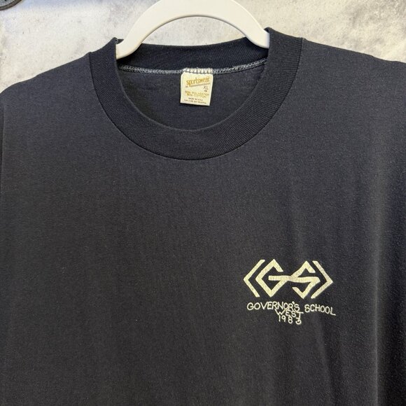 Vintage 80s Governor's School West T Shirt Mens XL 21x26 Blue USA - Picture 4 of 9